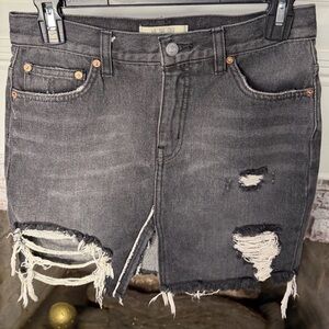 We The Free Charcoal Distressed micro mini skirt